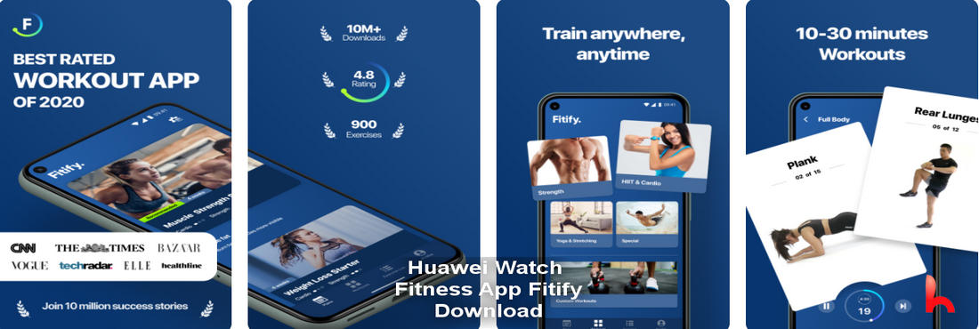 Laden Sie die Fitness App Fitify auf Huawei Watch GT 2 Pro herunter