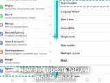 How do i update huawei mobile phone